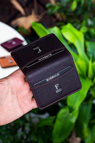 Garbalia Πορτοφόλι Nahita Γνήσιο Δερμάτινο Λεπτό Καφέ Κάρτα Πορτοφόλι