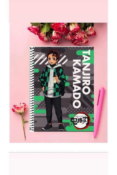 detayminant Tanjiro Kamado Anime Ring Stripes A4 Size Notebook 21*29cm
