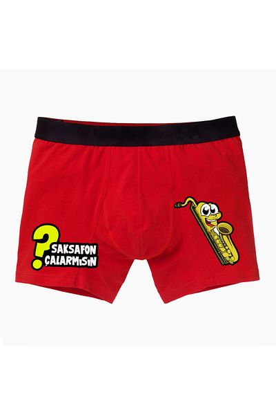 modacix Saxophone Humorous Funny Red Boxer