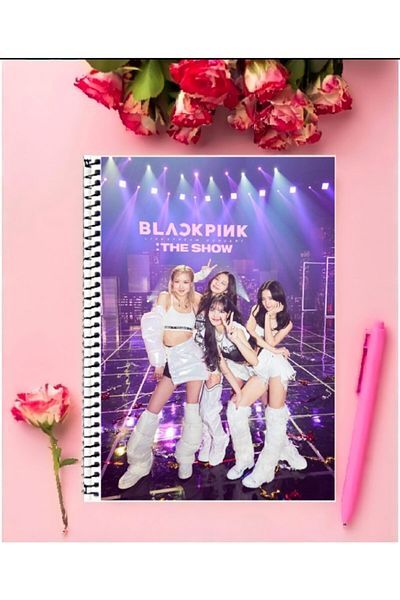 FBN STORE Black Pink Notebook 1 Piece Special Design A4 Size Wired Checkered Notebook 21*29 Cm