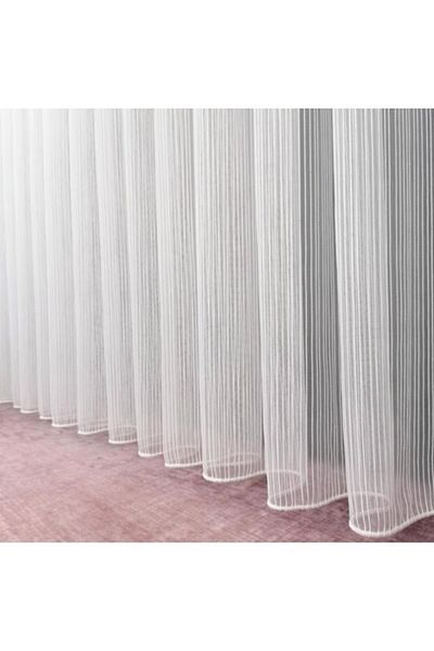 perhal perde ve halı Chain Patterned Sports 1-3 Close Pleated Tulle Curtain