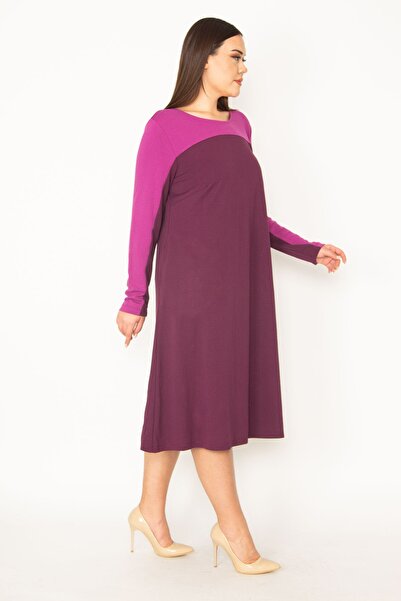 Şans Plus Size Dress - Purple - A-line