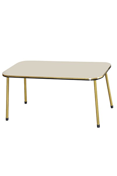 GOLDFALEZ Orta Sehpa Krem Metal Ayak Kr Çift Gold