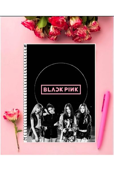 ROLLAS STORE Black Pink Notebook 1 Piece Special Design A4 Size Wired Checkered Notebook 21*29 Cm
