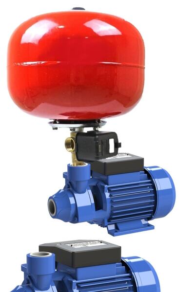 BÖHRER Bakır Sargılı Qb60 Preferikal Pirinç Fan 0.55 Hp 24 Lt Tanklı Otomatik Hidrofor Pompa Paket Hidrofor