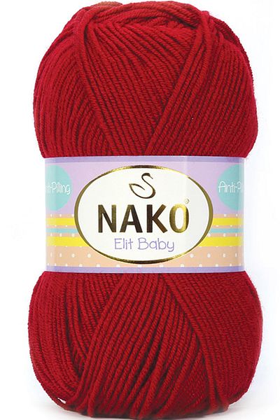 NAKO Elit Baby 298 (PEPPER RED) Does not cause pilling Anti-pilling Hand Knitting Yarn/wool 1 Piece