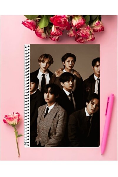 Genel Markalar Bts Defter 1 Adet Özel Tasarım A4 Boyutu 21*29 Cm Telli Çizgil...