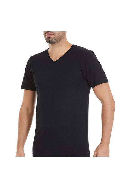 Yıldız Çamaşır Men's Black 6-Pack 100% Cotton V-Neck Undershirt