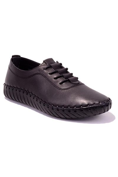 Polaris 103083 Black 5 Point Orthopedic Daily Women's Leather Shoes