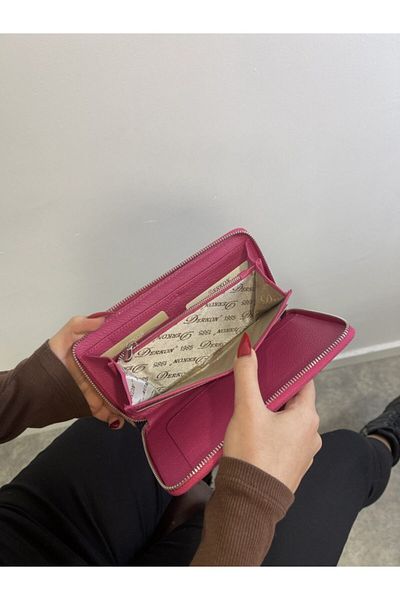 DERKON Πορτοφόλι Unisex από γνήσιο δέρμα με θήκη τηλεφώνου και στυλό