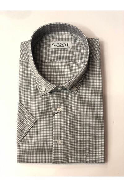 SÜVARİ Classics Pamuklu Kısa Kol Yazlık Bol Rahat Kesim Cepli Gömlek