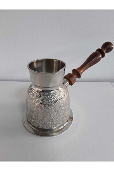 kapadokyahediyelik 4.75" Jumbo Brass Coffee Pot - Long Size Wooden Handle