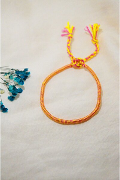 Bidüğüm Unisex Minimalist Ip Bileklik, Tasarım Bileklik Renkli Arkadaş Dostlu...