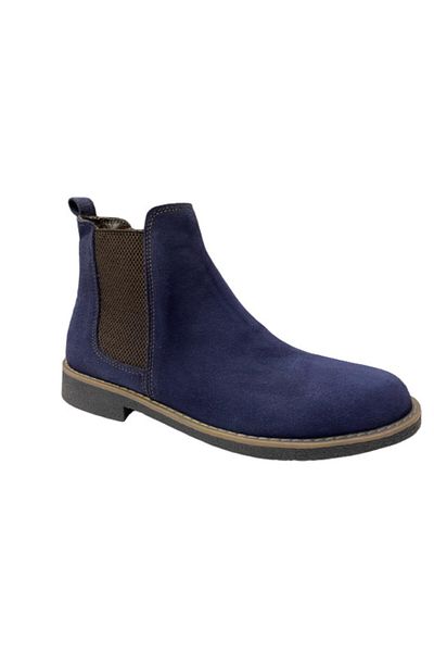 Mitsubishi Δερμάτινες ορθοπεδικές μπότες Navy Blue Nubuck