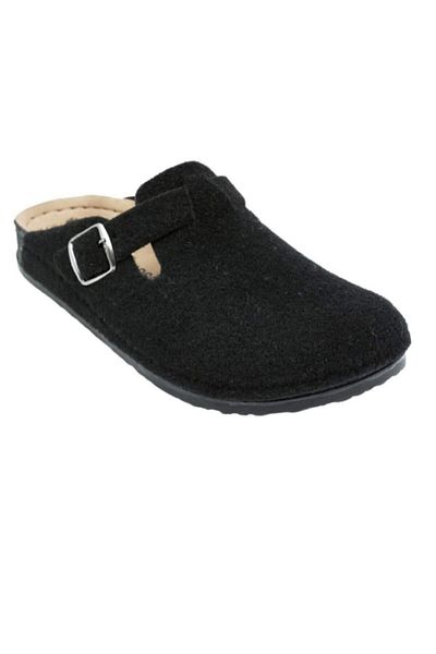 BRGL Unisex Ορθοπεδικές Μαύρες Τσόχες Παντόφλες