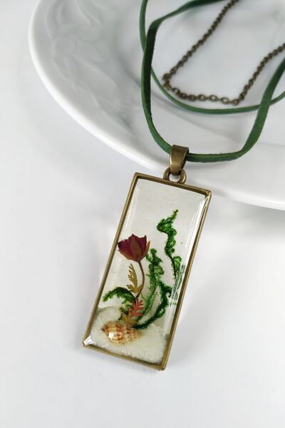 Halley Concept Special Design Handmade Real Floral Epoxy Necklace