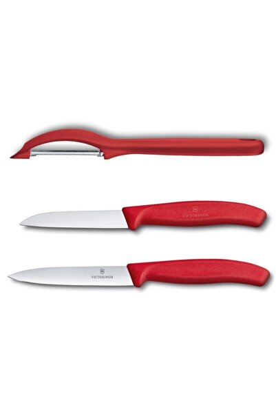 Victorinox Yan Soyacak-8 Cm Düz-10 Cm Düz Kırmızı