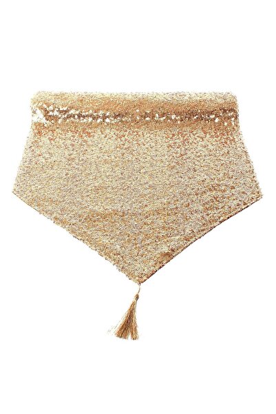 Bc Home Pullu Payetli Runner Altın Gold 40x140 cm
