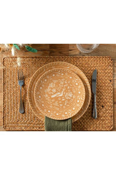 English Home Hermosa Porcelain Cake Plate 20 cm Mustard