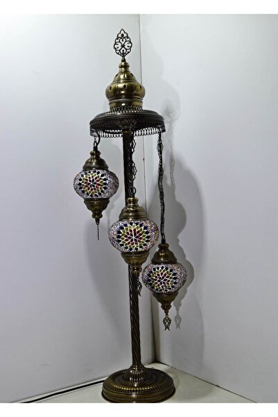 karlıkturistik Mozaik Lambader,otantik Lambası,dekoratif Köşe Lambası 3 Lü Mozaik Gece Lambası Model 2