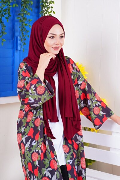 Afilva Γυναικείο χτενισμένο βαμβακερό σάλι Claret Red