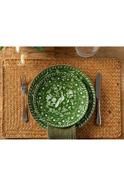 English Home Hermosa Porcelain Cake Plate 20 cm Green
