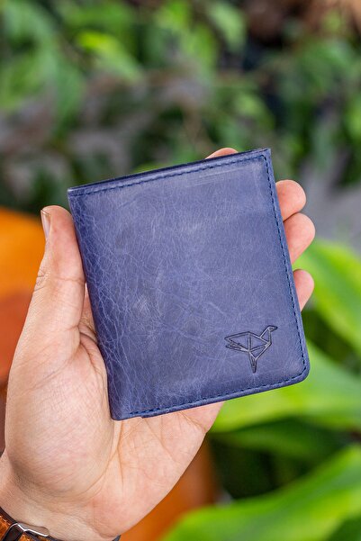 Garbalia Parma Vintage Leather Navy Blue Men's Wallet