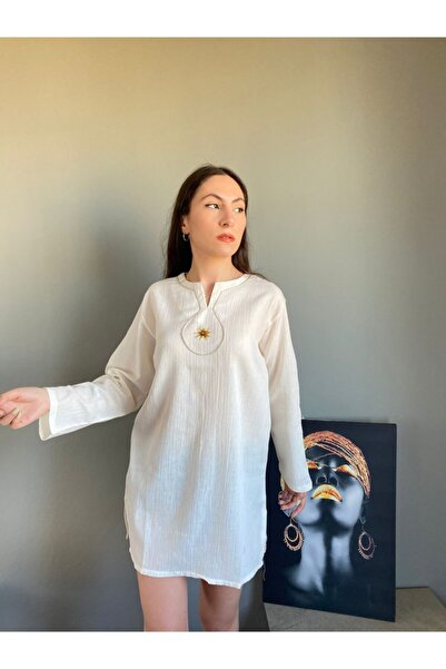 Esvap Butik Long Sleeve Tunic Şile Cloth with Cord in Front