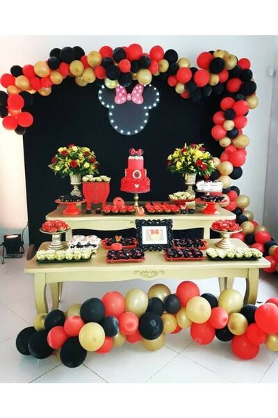 BEST PARTİ DOĞUM GÜNÜ PARTİ SÜSLERİ 50 Pieces 12 Inch Metallic Balloon + 5 Mt...