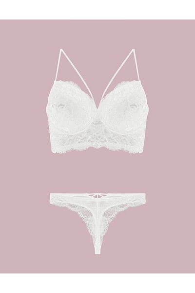 Nurteks Ecru Bra and String Set - Women's Unassisted