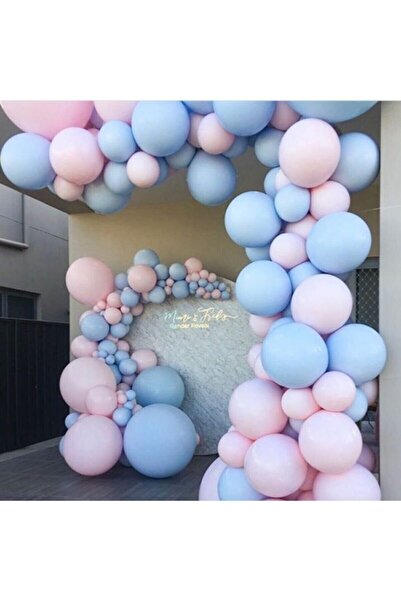 BEST PARTİ DOĞUM GÜNÜ PARTİ SÜSLERİ Makaron Balon Pembe Mavi Renk Ve Balon Zi...