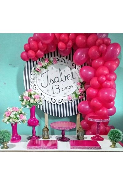 BEST PARTİ DOĞUM GÜNÜ PARTİ SÜSLERİ بالون فوشيا ياقوتي معدني مقاس 12 بوصة 70 ...