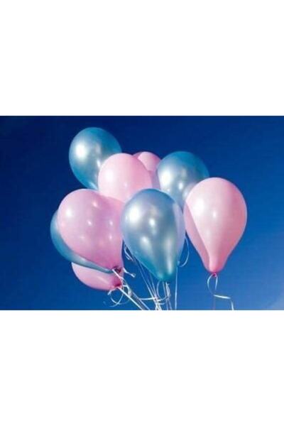BEST PARTİ DOĞUM GÜNÜ PARTİ SÜSLERİ Metallic Blue Pink Balloon 70 Pcs Chain A...