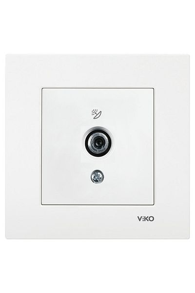 VİKO Karre 12 قطعة مقبس قمر صناعي مع موصل F مؤطر - أبيض
