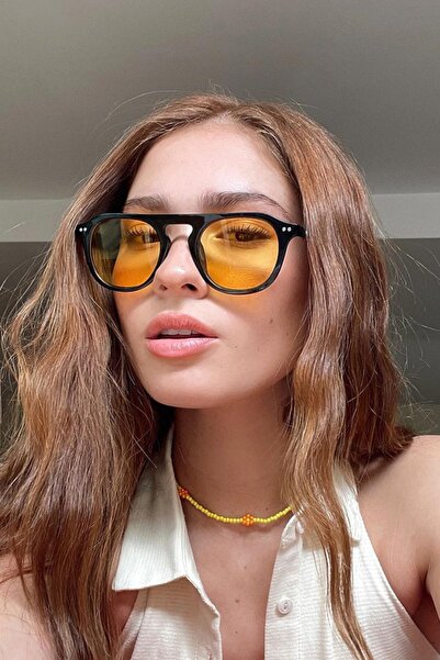 Goldmine نظارات ماريا الشمسية للجنسين باللون الأسود والأصفر