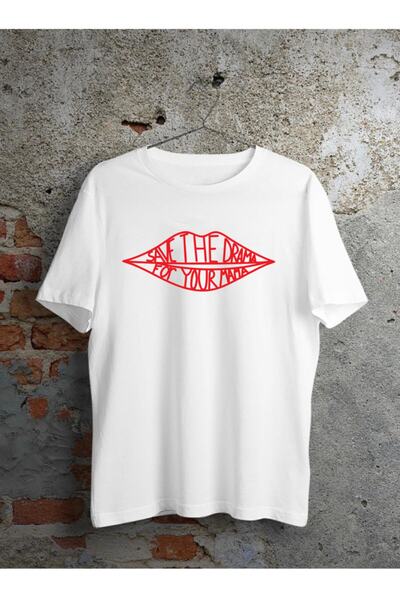 venüsdijital White Save The Drama For Your Mama Printed T-shirt