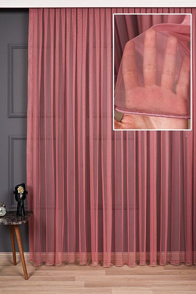 Esse Home Dried Rose Grek Tulle Curtain Honeycomb Floor 300x260cm (1x2) Sparse Pleat Esse16444