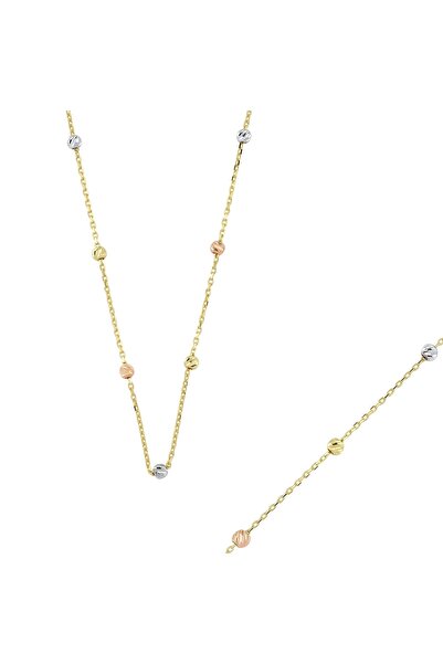 Altın Sepeti Altın Renkli Toplu Zincir İkili Set