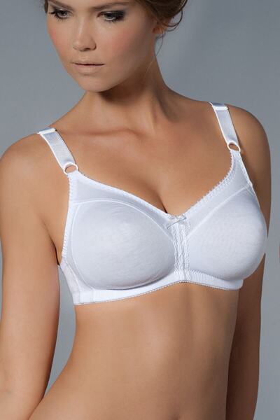 Kom Дамски бял сутиен Carol с поддръжка, без банели и със специално закопчава...