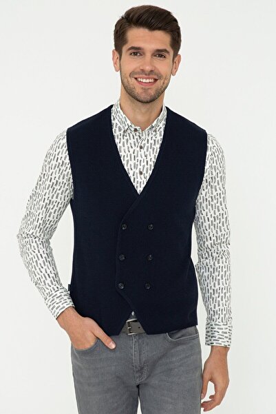 Nacar Lacıvert Erkek Yelek