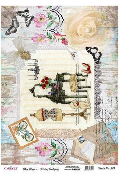 Cadence 2 Pieces, Model 398 - Brass Paper Decopage