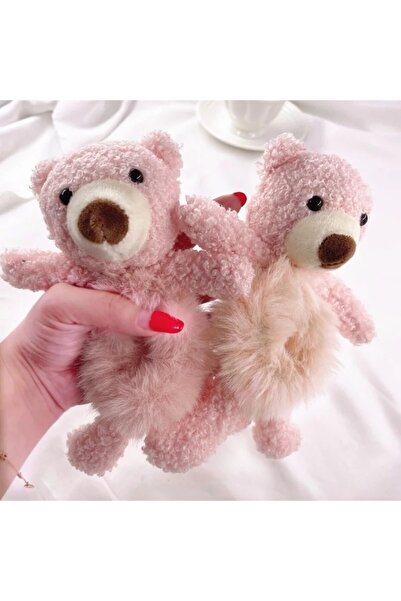 GÜLPEŞE مشبك كعكة الدب القطيفة الوردي