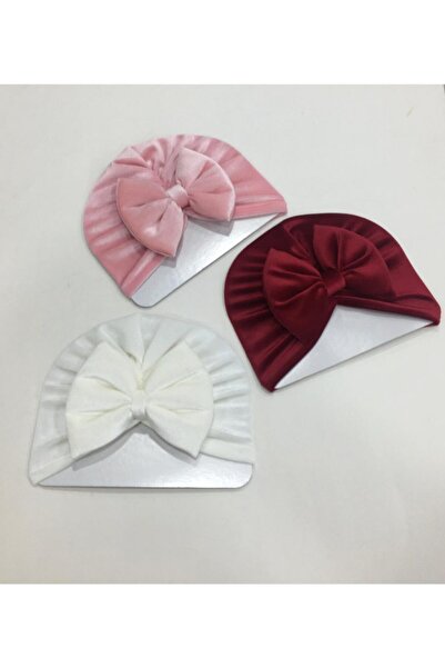 BİRCAN BABY Bone Kadife Üçlü Şapka