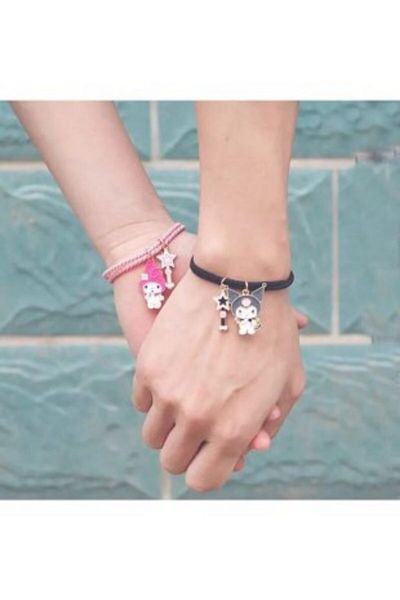 Gogoey Lover Couple Bracelet with Magnet - New Fantasy Magic Melody Kuromi and My Melody