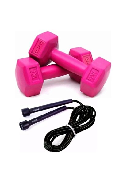 Buffer Dambıl 1 Kg X 2 Fuşya - Atlama Ipi Siyah