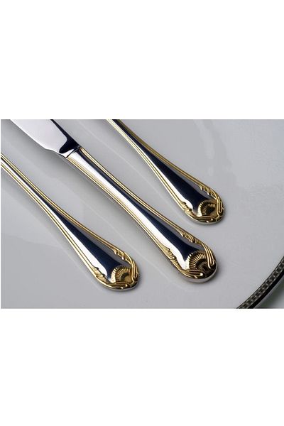 Mikasa Moor Bianca Gold - Mirror 90 Piece Fork Spoon Knife Set