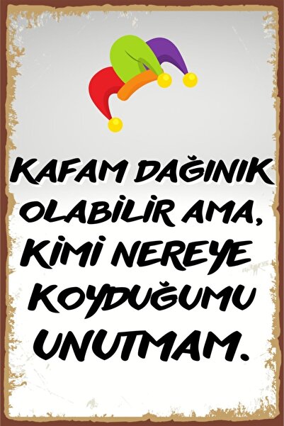 Hayal Poster Duvar Yazıları Unutmam Retro Ahşap Poster