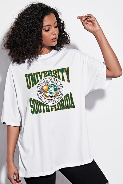 DEEPSENCE Women's Oversize T-shirt Univercity Front Print