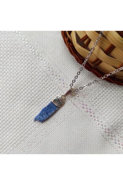 ByKolyeucum Işlenmemiş Doğal Kyanit Taşlı Doğal Taş Kolye