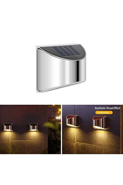 Trendpoint 1adet Solar Metal Tek Taraflı Aplik Duvar Lambası Dekoratif Led Ay...